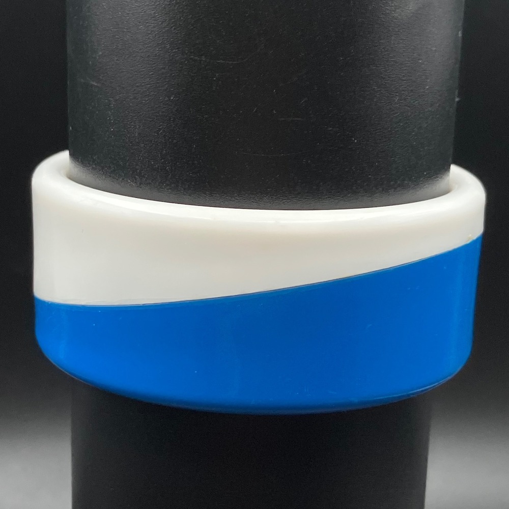 Vintage Bangle Blue White Two Tone Chunky Resin Bracelet Size 8